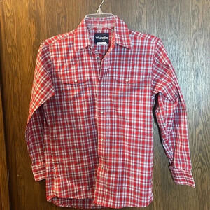 Red‎ Wrangler Plaid Pearl Snap 10/12